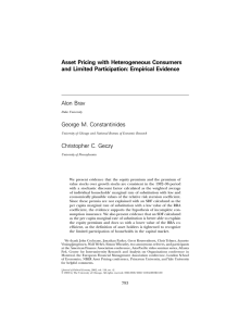 Asset Pricing with Heterogeneous Consumers and Limited Participation: Empirical Evidence Alon Brav