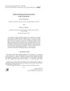 Optimal Intertemporal Consumption under Uncertainty Gary Chamberlain and