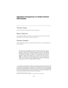 Aggregate Consequences of Limited Contract Enforceability Thomas Cooley Ramon Marimon