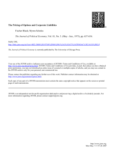 The Pricing of Options and Corporate Liabilities Fischer Black; Myron Scholes