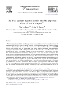 The U.S. current account deﬁcit and the expected ARTICLE IN PRESS