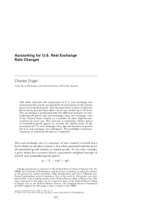 Accounting for U.S. Real Exchange Rate Changes Charles Engel