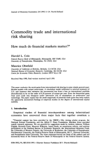 Commodity  trade  and  international risk  sharing