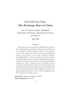 Econ.842 Term Paper The Exchange Rate in China