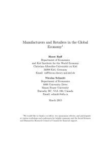 Manufacturers and Retailers in the Global Economy