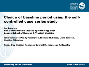 Choice of baseline period using the self- controlled case series study