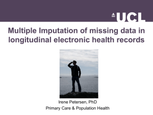Multiple Imputation of missing data in longitudinal electronic health records