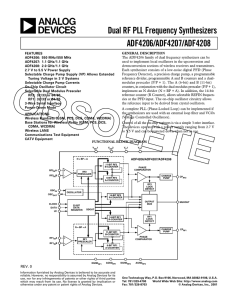 a Dual RF PLL Frequency Synthesizers ADF4206/ADF4207/ADF4208
