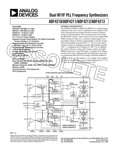 a Dual RF/IF PLL Frequency Synthesizers ADF4210/ADF4211/ADF4212/ADF4213