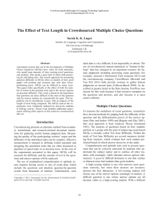 The Effect of Text Length in Crowdsourced Multiple Choice Questions