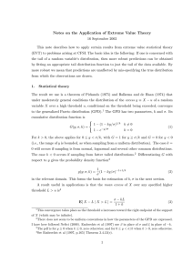 Notes on the Application of Extreme Value Theory