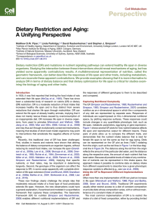 Perspective Dietary Restriction and Aging: A Unifying Perspective Cell Metabolism