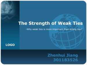 The Strength of Weak Ties  Zhenhui Jiang 301183526
