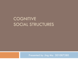 COGNITIVE SOCIAL STRUCTURES Presented by Jing Ma  301087280
