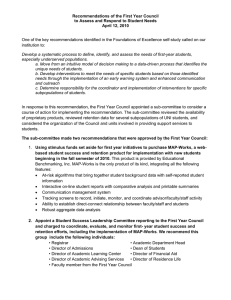 Recommendations of the First Year Council April 12, 2010