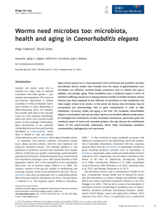 Worms need microbes too: microbiota, health and aging in Caenorhabditis elegans Introduction