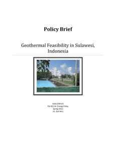 Policy Brief Geothermal Feasibility in Sulawesi, Indonesia