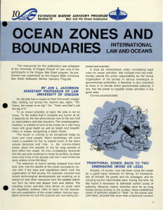 OCEAN ZONES AND BOUNDARIES INTERNATIONAL LAW AND OCEANS