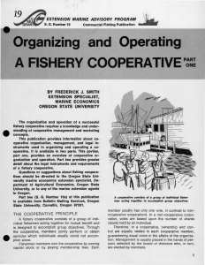 Organizing and Operating A FISHERY COOPERATIVE EXTENSION MARINE ADVISORY PROGRAM