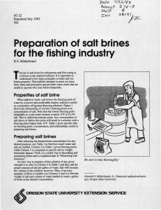 Preparation of salt brines for the fishing industry She(f 4