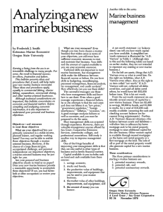 Analyzing a new marine business by Frederick J. Smith Extension Marine Economist