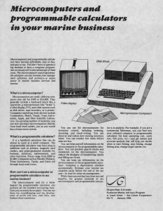 Microcomputers and programmable calculators in your marine business