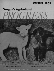 WINTER 1963 Oregon's Agricultural INIVERSITY Type of Forage Affects Worm Loads