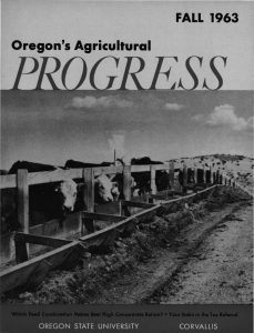 FALL 1963 Oregon's Agricultural OREGON STATE UNIVERSITY CORVALLI