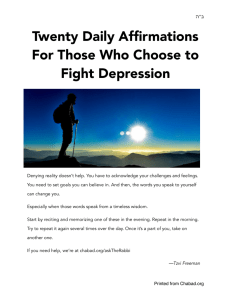 Twenty Daily Affirmations For Those Who Choose to Fight Depression
