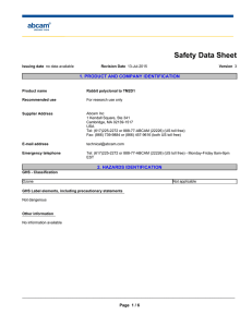 Safety Data Sheet 1. PRODUCT AND COMPANY IDENTIFICATION