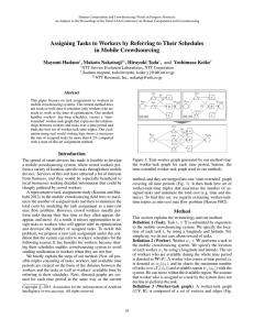 Assigning Tasks to Workers by Referring to Their Schedules Mayumi Hadano