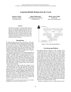 Acquiring Reliable Ratings from the Crowd Beatrice Valeri Shady Elbassuoni Sihem Amer-Yahia