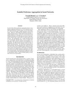Scalable Preference Aggregation in Social Networks Swapnil Dhamal and Y. Narahari