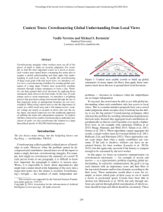Context Trees: Crowdsourcing Global Understanding from Local Views Stanford University Abstract