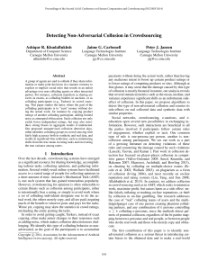 Detecting Non-Adversarial Collusion in Crowdsourcing Ashiqur R. KhudaBukhsh Jaime G. Carbonell