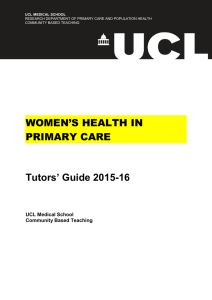 WOMEN’S HEALTH IN PRIMARY CARE  Tutors’ Guide 2015-16