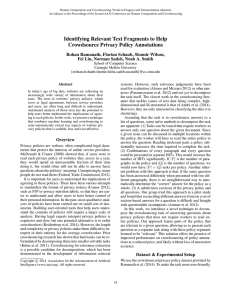 Identifying Relevant Text Fragments to Help Crowdsource Privacy Policy Annotations