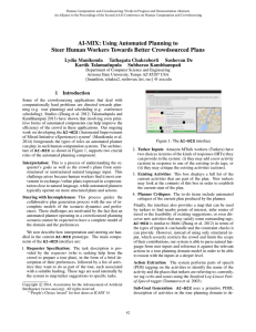 AI-MIX: Using Automated Planning to Lydia Manikonda Tathagata Chakraborti