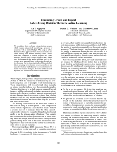 Combining Crowd and Expert Labels Using Decision Theoretic Active Learning