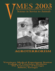 V MES 2003 Science in Service to Animals AGROTERRORISM