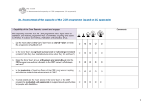 2a. Assessment of the capacity of the CBR programme (based...