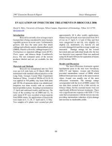 EVALUATION OF INSECTICIDE TREATMENTS IN BROCCOLI 2006 2007 Extension Research Report