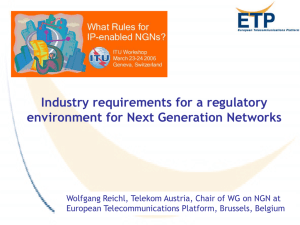 Industry requirements for a regulatory environment for Next Generation Networks