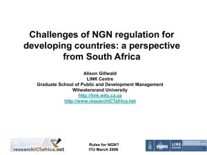 Challenges of NGN regulation for developing countries: a perspective from South Africa