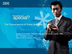 The Convergence of Voice and Web 2.0 Geneva 15-16 January 2007