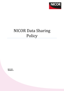 NICOR Data Sharing Policy MAY 2012 VERSION 5