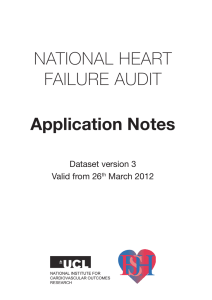 NATIONAL HEART FAILURE AUDIT Application Notes Dataset version 3