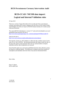 BCIS-CCAD / NICOR data import: Logical and Internal Validation rules