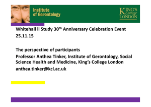 Whitehall ll Study 30 Anniversary Celebration Event 25.11.15 The perspective of participants