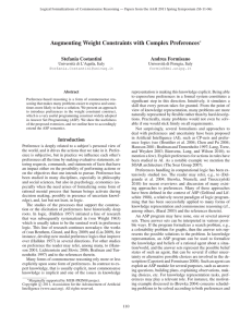 Augmenting Weight Constraints with Complex Preferences Stefania Costantini Andrea Formisano
